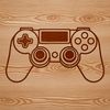 An illustrated design of a standard game console controller.