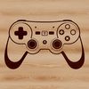 Digital Gaming Controller Icon A digital game controller with buttons and joysticks, suitable for video games.