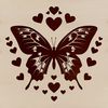 Butterfly with Heart Accents Illustration Vector illustration of a butterfly featuring heart-shaped accents, ideal for use in web design or commercial printing.