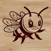 Yellow Striped Insect Illustration A detailed illustration of a flying insect with a yellow body and stripes.