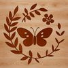 Colorful butterfly illustration with intricate details, suitable for gardening and floral-themed projects.