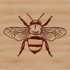 An illustration of a bee, vector graphic suitable for printing or digital use in gardening projects and designs.