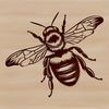 Vibrant Bee in Flight A detailed illustration of a bee in mid-air, surrounded by subtle floral patterns.