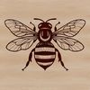 Free SVG Honeybee Graphic A vector graphic representation of a honeybee, perfect for use in digital designs and commercial applications.