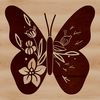 A colorful butterfly perched on a floral arrangement, illustration suitable for gardening or craft projects.