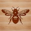 A stylized illustration of a bee in various colors and shapes, suitable for gardening themes or vector art designs.