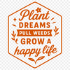 A vector design featuring inspirational gardening quotes in a decorative font.
