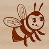 A simple illustration of a bee in mid-flight, suitable for various uses such as gardening or crafting.
