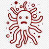 Bacterial Microbe Illustration A detailed illustration of a single bacterium cell.