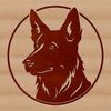 Beautiful Canine Face Illustration Close-up illustration of a German Shepherd dog's head.