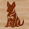 German Shepherd Breed Illustration A detailed illustration of a sitting German Shepherd dog breed.