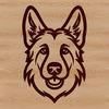 German Shepherd Outline Illustration Vector illustration of a German Shepherd animal in outline form.