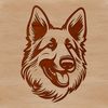 Free German Shepherd Clip Art Vector A realistic illustration of a German Shepherd's head, suitable for graphic design and crafting projects.