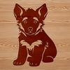 Faithful Canine Companion A German shepherd dog sitting on its haunches with a calm expression.