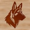 Beautiful German Shepherd Clip Art Image A loyal-looking German shepherd dog with its head tilted slightly, suitable for personal or commercial use as vector art.