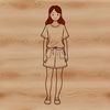 A vector illustration of a young female figure.