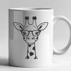 Savannah Animal SVG Free Download A tall, spotted savannah animal with long neck wearing glasses, suitable for graphic design.