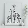 A vector illustration of a giraffe, suitable for digital designs and craft projects.