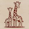 Standout Safari Mammal A high-resolution digital illustration of a standing giraffe in a natural habitat.