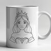 Royalty-Free Princess Portrait Vector Art A digital vector art image featuring a stylized portrait of a girl dressed as a princess.