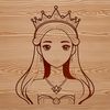Female character in royal attire, created as a vector graphic.
