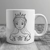 Vector Princess SVG Graphics A vector illustration of a young female princess in a medieval-style gown.