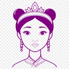 A vector illustration of a young female princess in traditional royal attire.