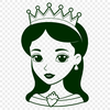 Young Princess Portrait Image A vector graphic illustration of a young female princess with royal attire.