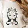 Female character design, princess illustration, royalty-inspired clip art.