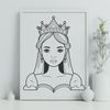 A young female character in a royal costume, suitable for illustration and design projects.