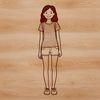 Young Female Figure SVG Design Artwork SVG illustration of a young female figure in simple line art style.