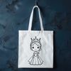 Elegant Princess SVG Clip Art Design An elegant princess illustration in vector format, suitable for use with cutting machines or as a digital design element.