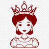 Vector illustration of a young female princess with regal attire.
