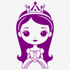 A female character in royal attire, suitable for use as clip art or vector design.