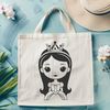 A young female princess in traditional attire, suitable for vector art designs.
