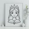 Princess Clip Art Vector Image A young female princess character designed as vector art, ideal for various uses.