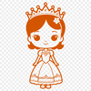 Royal Girl Clip Art A young female character in royal attire, suitable for various design projects.
