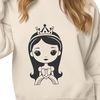 A young female princess character designed as a vector graphic.