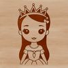 A stylized illustration of a young female in a royal dress, suitable for use as vector art or clip art.