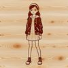A young female character created in vector format.