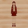 Illustration of a girl created using graphic design software in SVG format suitable for various applications.