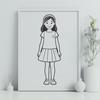 Free Customizable SVG Design Featuring a Little Girl A young girl illustration created as a vector graphic for custom designs.