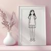 Beautiful Free Clip Art SVG Design A vector illustration of a young girl.