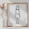 Young Girl Illustration Vector Graphic A simple illustration of a young girl in a neutral background, designed as vector graphics.