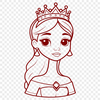 Royal Young Girl in Traditional Attire A detailed illustration of a young female princess in traditional attire.