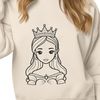 A royalty-themed clip art illustration of a young female princess character.