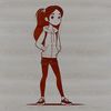 A young female character designed as a vector image.