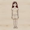 Simple SVG Girl Illustration An SVG illustration of a girl in a simple design style.