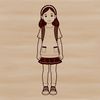 An illustration of a girl made from geometric shapes, suitable for digital editing in software like Illustrator or Procreate.
