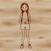 An illustration of a girl created with scalable vector elements.
